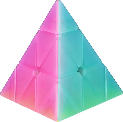 Jelly Windmill Speed Cube Pirámide Speed Cube Triángulo Sin Pegatinas Color Vívido Cubo Mágico 3x3x3 Juguete de rompecabezas resistente y suave