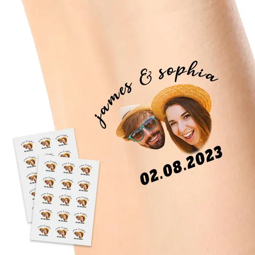 Miniatura 11 de Calcomanías de tatuajes temporales personalizadas, personaliza el tatuaje con nombre y foto de tu amor para fiestas de cumpleaños, Halloween