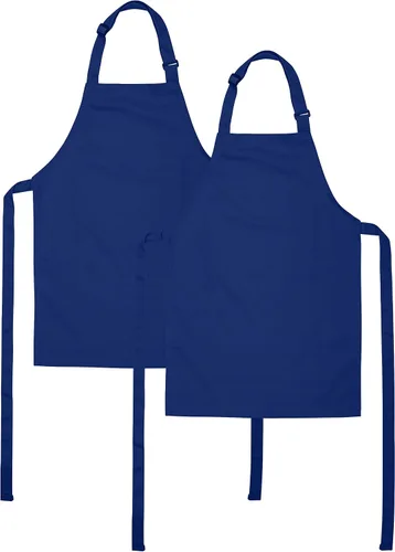 Delantal para niños, pequeño, 100% algodón con una correa ajustable para adaptarse a todas las edades Azul