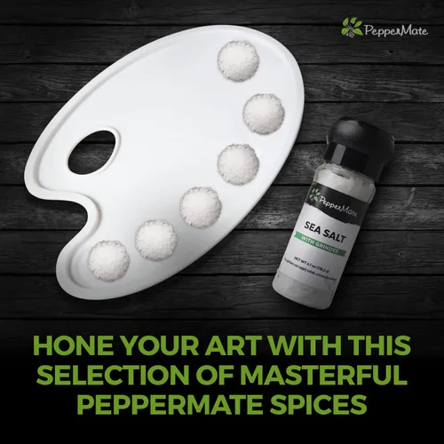 Miniatura 8 de PepperMate Condimento de sal marina con molinillo - Mezcla en recipiente de vidrio para frescura, especias gourmet de sal marina para barbacoa