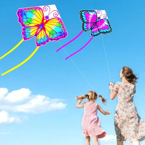 Miniatura 7 de YongnKids Cometa para niños fácil de volar – Cometas para niños, niñas, niños y adultos, fácil de volar, perfecto para Pascua, cumpleaños, idea