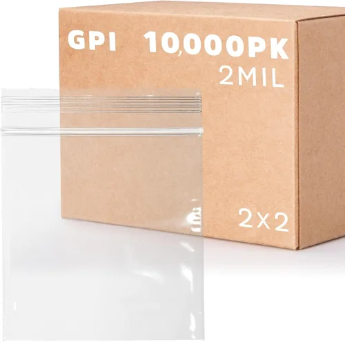 Miniatura 18 de GPI - Paquete de 100 bolsas de plástico transparente con cremallera de 1 x 1 pulgada de grosor, bolsas de plástico transparente con cierre