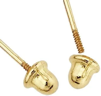 Miniatura 3 de 14k Yellow Gold Our Lady Guadalupe Stud Earrings with Screw Back - 3 Different Color Available