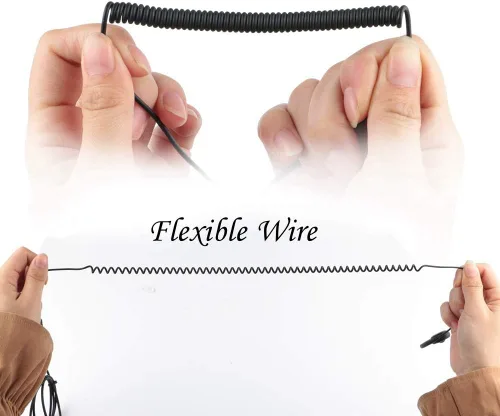 Miniatura 2 de Auriculares de radio de 2 vías de 0.138 in receptor/escucha solo auriculares de vigilancia con tubo de bobina acústica transparente Kit de audio
