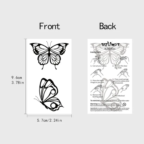 Miniatura 7 de Tatuajes temporales realistas para mujeres - 60 hojas de tatuajes falsos pequeños y diminutos removibles para adultos, 185 piezas minimalistas a