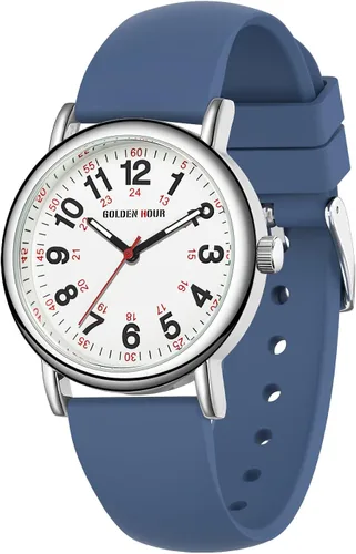 GOLDEN HOUR Reloj de enfermera impermeable para profesionales médicos estudiantes mujeres y hombres varios colores esfera luminouse de fácil lectura