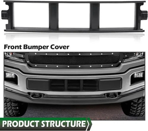 Miniatura 8 de GRAND ORANGE Cubierta de rejilla central inferior delantera compatible con Ford F150 2018 2019 2020 Cubierta central sin clips de metal JL3Z17B968BB