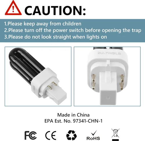 Miniatura 8 de Paquete de 2 bombillas fluorescentes de repuesto para exterminador de insectos, bombillas 41050 compatibles con DynaTrap DT1050 DT1100 DT1250
