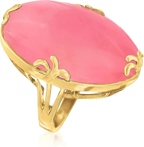 Miniatura 3 de Ross-Simons Anillo de jade en oro de 18 quilates sobre plata esterlina