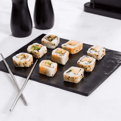 Miniatura 3 de American Metalcraft FSLT10 - Plato de melamina, rectangular, pizarra sintética, negro, XS