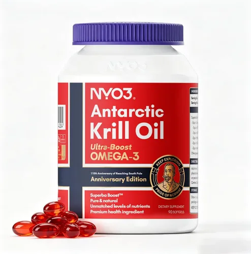 Miniatura 10 de NYO3 Aceite de krill 1000 mg Omega 3 Suplemento, 56% de fosfolípidos para 98% de absorción, aceite de krill antártico Superba Boost Krill, alto EPA
