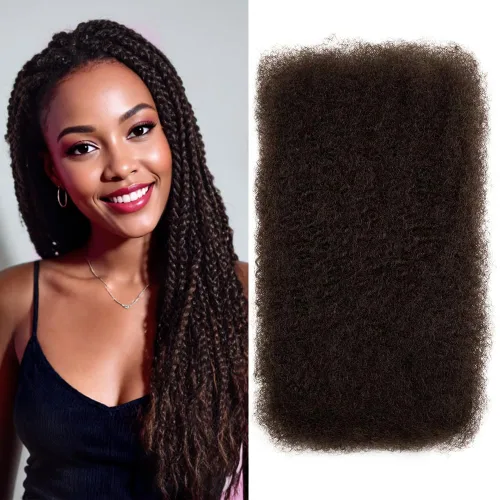 Afro Kinkys - Extensiones de cabello humano trenzado a granel para torsión, 1 paquete de 1.76 oz (50 g), extensiones de rastas de reparación (2#, 12
