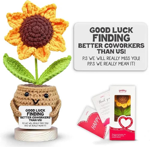 Miniatura 12 de Gossby - Regalo Inspirador para Mujeres - Girasol Positivo Tejido a Mano - A veces Olvidas Que Eres Increíble - Regalo de Navidad, Cumpleaños, A