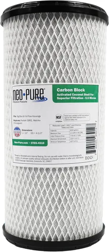 Miniatura 8 de El filtro de bloque de carbono Neo-Pure CTOX-2510, fabricado con carbono de cáscara de coco premium, garantiza una filtración avanzada para sistemas