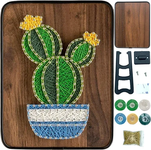BAZIMA ALICE Kit de arte de cuerda para principiantes, kit de manualidades de cactus en maceta, regalo único, kit de manualidades para vacaciones