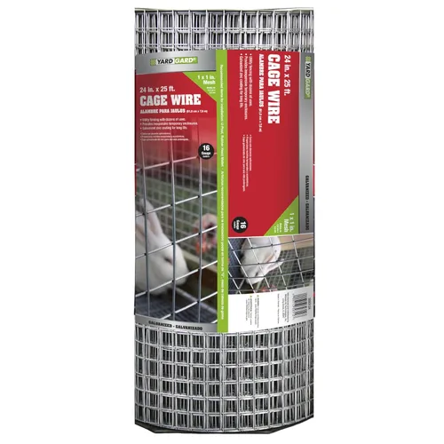 YARDGARD 309312A Cercado de alambre de jaula, altura - 24 pulgadas x longitud-25 pies, color - galvanizado