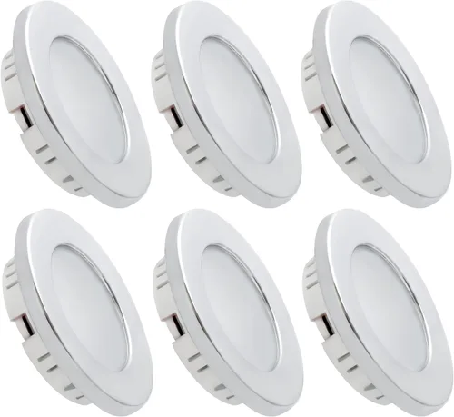 Miniatura 8 de Luces interiores de 12 V de bajo voltaje para debajo del gabinete, luz LED de disco regulable para cámper, remolque, RV, barco, luz de techo