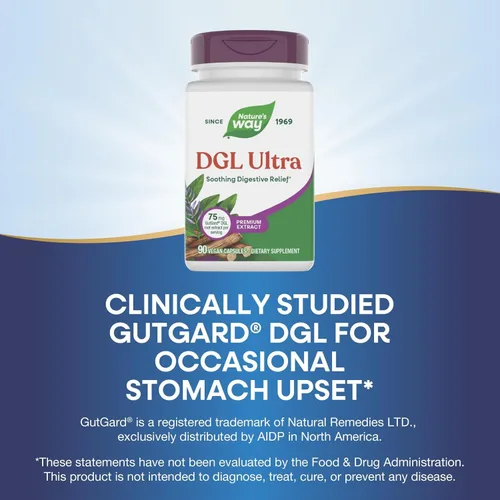 Miniatura 4 de Nature's Way Premium Extract DGL Ultra Extra Strength Alivio digestivo*, 90 cápsulas