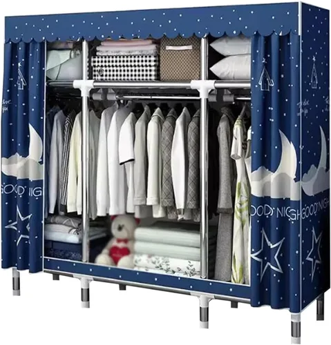 Miniatura 10 de large closets Portable Wardrobe Closet Thick Metal Frame Closets for Bedroom Cloth Wardrobe Closet for Bedroom Hanging Clothes Closet Space-saving