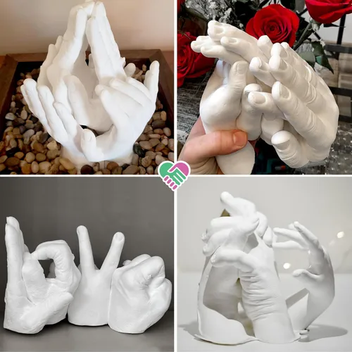 Miniatura 4 de Kit XL de moldeado de manos de familia Luna Bean – Kit de molde extra grande para familias, moldea hasta 6 manos – Ideas únicas de regalos