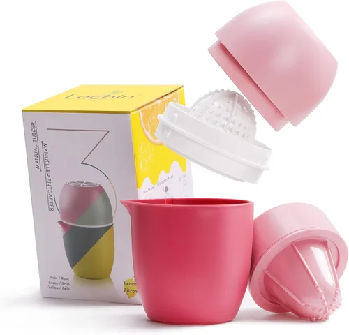Lechin Exprimidor de Mano - Exprimidor de Cítricos con Forma de Limón - Exprimidor de Limón Manual con Dos Opciones de Prensa para Diferentes Frutas