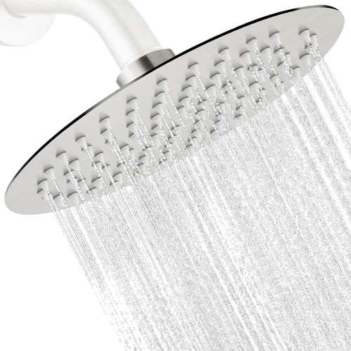 Midanya Cabezal de ducha redondo de acero inoxidable de alta presión de alto flujo de acero inoxidable de 6 pulgadas, diseño ultrafino de alta