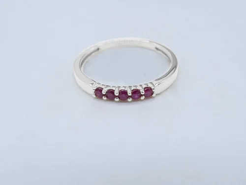 Miniatura 31 de Dazzlingrock Collection Anillo de boda redondo de 5 piedras preciosas o diamantes para mujer en oro macizo de 10 K/14 K/18 K