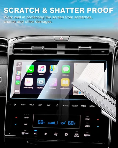 Miniatura 4 de Karltys Paquete de 2 protectores de pantalla para Hyundai Tucson/Santa Cruz 2022-2024 accesorios de 10.25 pulgadas