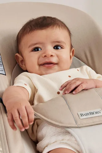 Miniatura 4 de BabyBjörn Bouncer Balance Soft, caqui/beige, tejido Asiento gorila ajustable 2 en 1 para bebé y silla para niños pequeños, recién nacido a niño