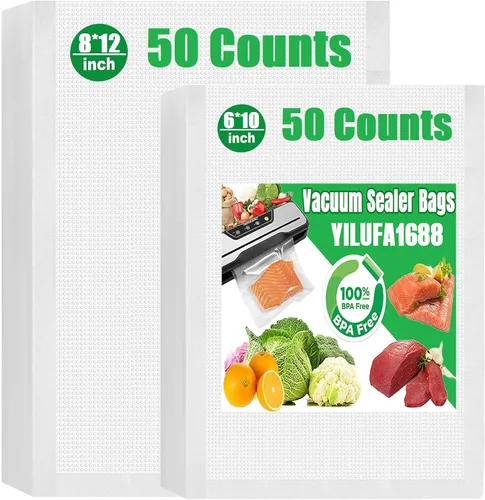 Miniatura 19 de Bolsas selladoras al vacío de un galón, paquete de 200 bolsas de sellado al vacío de 11 x 16 pulgadas, 0.295 in de grosor y sin BPA, resistentes a