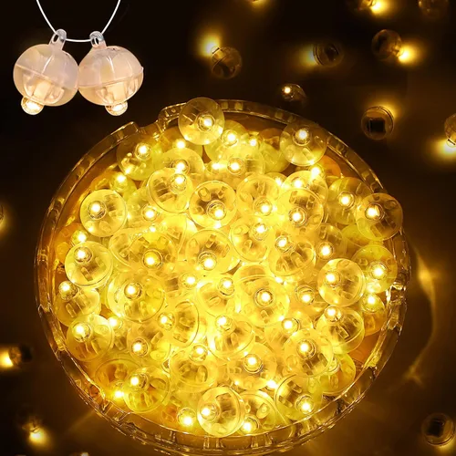 Miniatura 9 de 50 mini luces LED, globos de luz LED para decoraciones de fiesta, luces de fiesta de neón para linterna de papel, huevos de Pascua, fiesta de Rojo