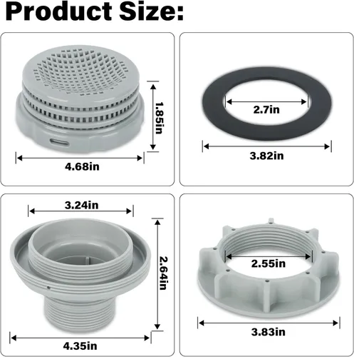 Miniatura 2 de CVILL para Intex pieza de repuesto 10253 Adaptador de rejilla de filtro para piscina