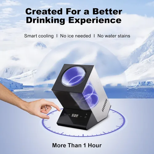 Miniatura 4 de Cobalance Enfriador de vino eléctrico, enfriador de una sola botella para vino de 25.4 fl oz o algo de champán, refrigeradores portátiles que