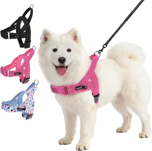 Miniatura 8 de KOOLTAIL Arnés sin tirones para perro pequeño, con acolchado suave y asa, arnés de chaleco para cachorro fácil de caminar, cuello y pecho, Negro