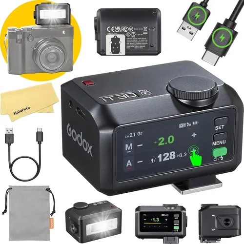 Miniatura 11 de GODOX iT30 Pro C iT30Pro C Mini TTL Flash de cámara para Canon Flash, para Canon EOS Rebel T7 T100 2000D 4000D R50 Etc, pantalla táctil, batería