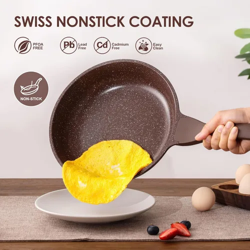 Miniatura 2 de SENSARTE Sartén Antiadherente para Freír, Sartén Antiadherente para Tortilla, Utensilios de Cocina de Piedra Saludable, Sartén de Chef Libre