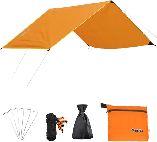 Miniatura 9 de Azarxis Hamaca de lona para camping, mosca de lluvia, toldo impermeable para tienda de campaña, toldo de tela para picnic para senderismo al aire