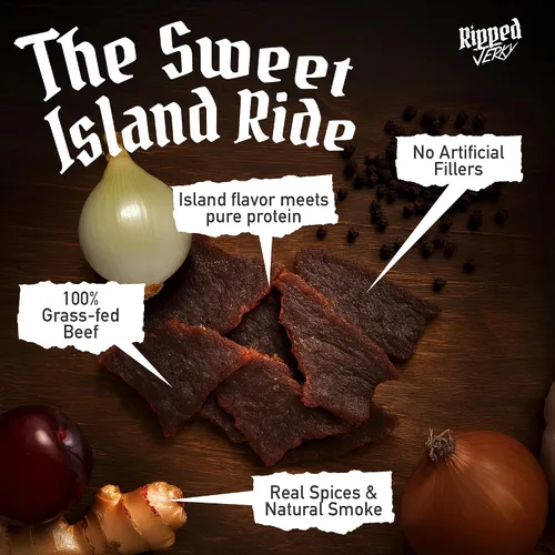 Miniatura 4 de Ripped Beef Jerky - 100% carne de res alimentada con pasto, 20g de proteína, ingredientes reales, sin gluten, sin MSG, hecho en EE. UU.