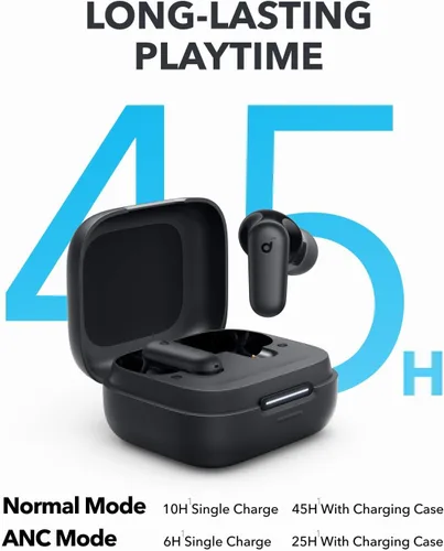 Miniatura 5 de Soundcore P30i de Anker Auriculares con cancelación de ruido, cancelación de ruido fuerte e inteligente, graves potentes, 45H de reproducción, Negro