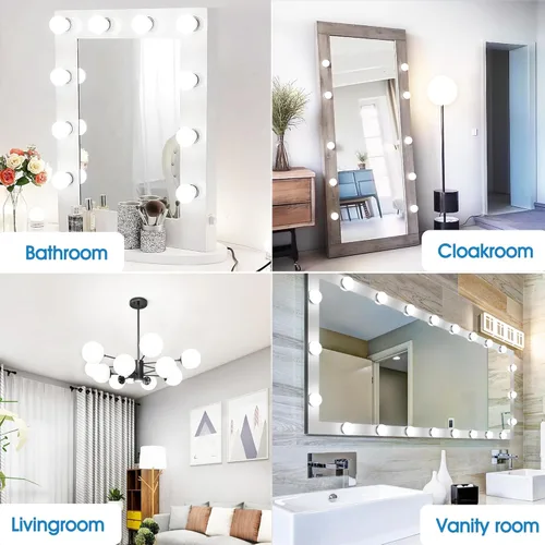 Miniatura 5 de EvaStary Bombillas de tocador, bombilla LED de globo de 6 W (equivalente a 60 W), bombillas redondas de luz diurna de 5000 K para espejo de Blanco