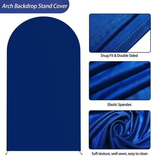 Miniatura 4 de Wokceer Cubierta Ajustada de Spandex para Soporte de Arco de Boda de 7.2 Pies con Parte Superior Redonda, Telón de Fondo de Arco Chiara para Fiesta