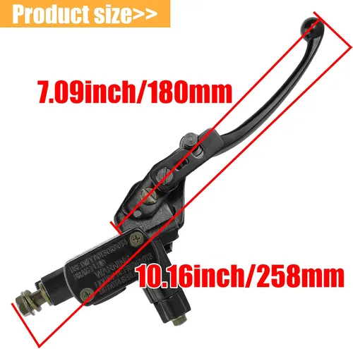 Miniatura 2 de Manillar derecho de 7/8 pulgadas, palanca de cilindro maestro de freno hidráulico para ATV Quad ciclomotor Pit Dirt Bike Niños motocicleta 50cc 70cc