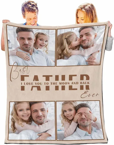 Miniatura 7 de D-Story Mantas para papá, manta de regalo personalizada de hija, manta para el Día del Padre, regalos para papá de parte de la hija, manta con fotos