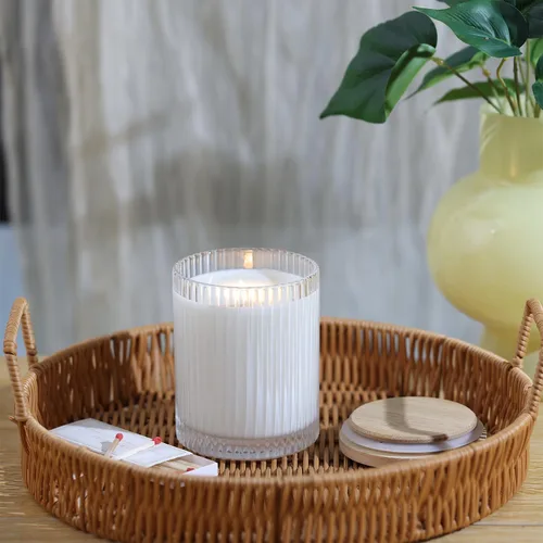Miniatura 3 de Tarros de vela de vidrio transparente de 14 onzas para hacer velas, paquete de 6 frascos de vela vacíos a granel con tapas y accesorios de bambú