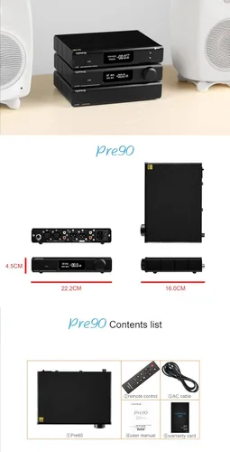 Miniatura 2 de Topping PRE90 Preamplificador de audio de alta resolución Módulos NFCA Salida XLR balanceada RCA para D90III A90D EXT90 Audio DAC con control remoto
