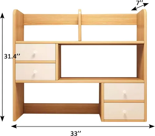 Organizador de estantería de escritorio de madera resistente y elegante para dormitorio, soporte para almacenamiento de estantería de escritorio,