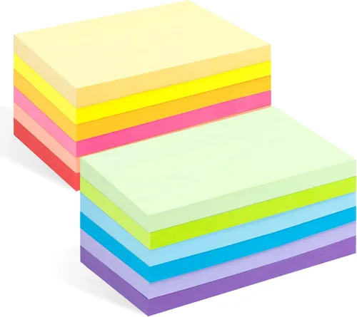 Miniatura 10 de Paquete de 8 notas adhesivas rayadas, bloc de notas grandes amarillas de 3 x 5 pulgadas, despegar limpiamente, superadherente a rayas, blocs