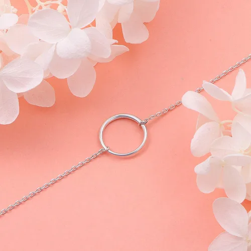 Miniatura 4 de Collar de plata esterlina S925, simple, delicada, ajustable de 13 a 16 pulgadas