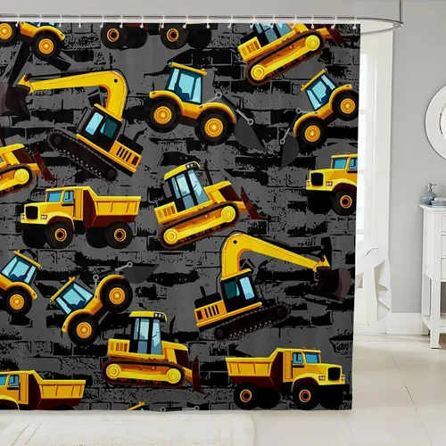 Miniatura 12 de Erosebridal Lineman - Cortina de ducha para niños y hombres, electricista, liniero, cortina con estampado de silueta de estilo europeo, cortina