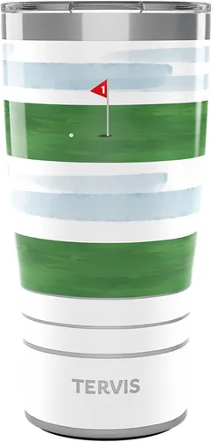 Tervis Traveler - Vaso aislado de triple pared The Putt de golf mantiene las bebidas frías y calientes, 20 onzas, acero inoxidable